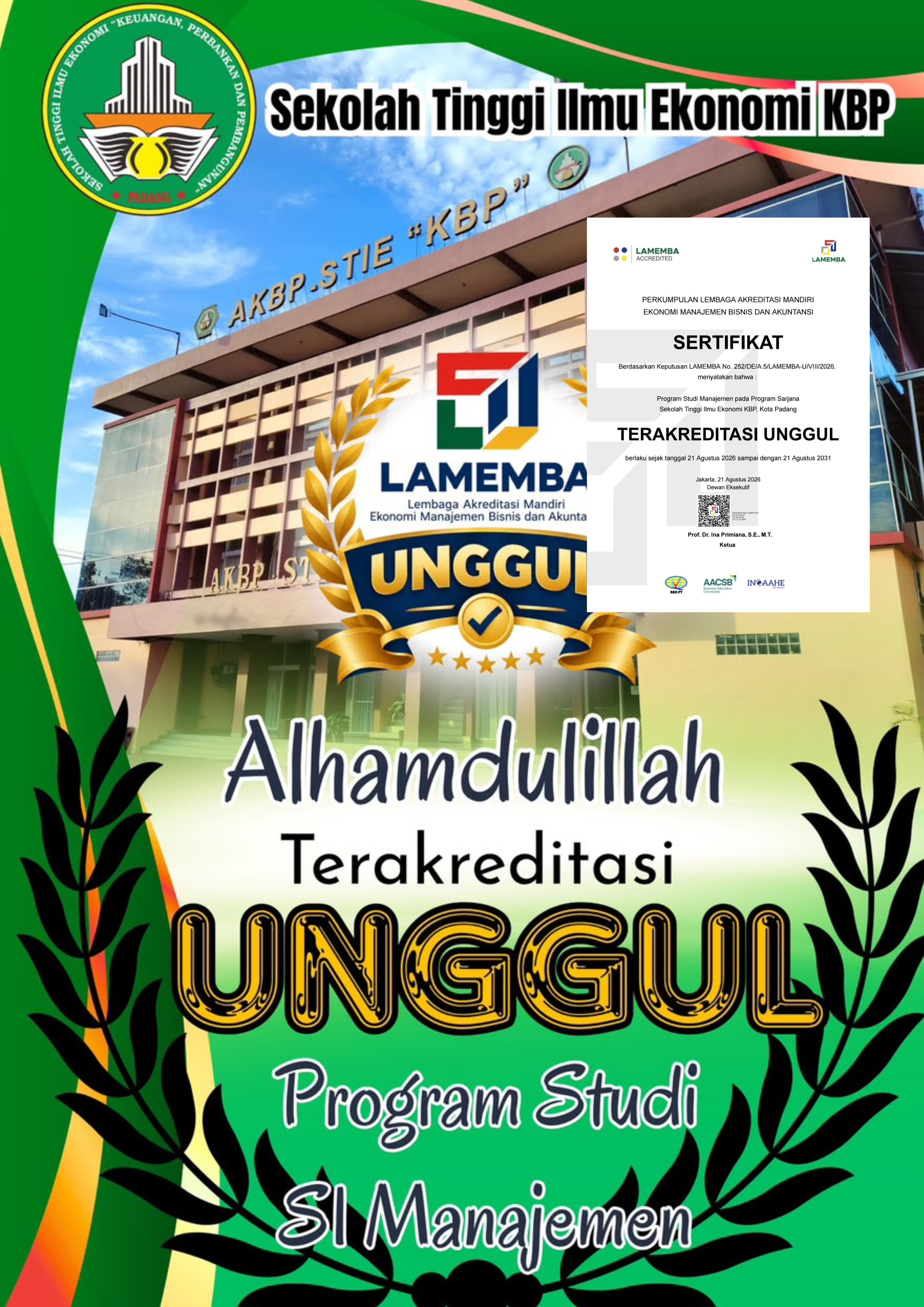 Torehan Prestasi Membanggakan! Program Studi S1 Manajemen STIE KBP Raih Akreditasi UNGGUL Selama 5 Tahun dari LAMEMBA